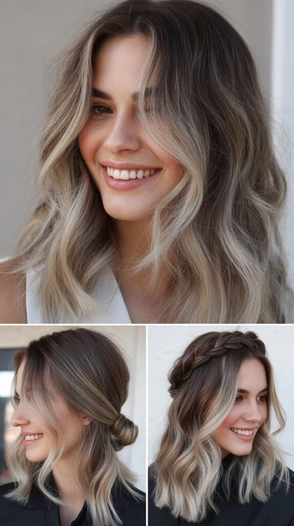 Ash Brown Balayage with Cool Tones