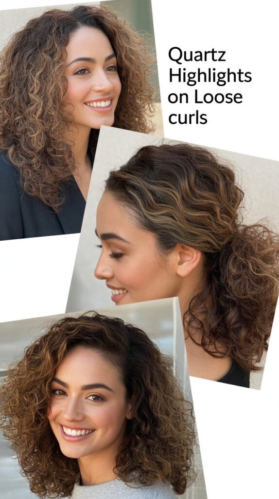 Quartz Highlights on Loose Curls