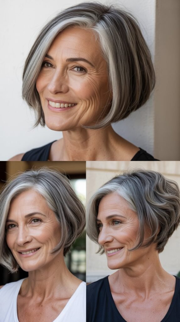 Asymmetrical Bob with Deep Side Part