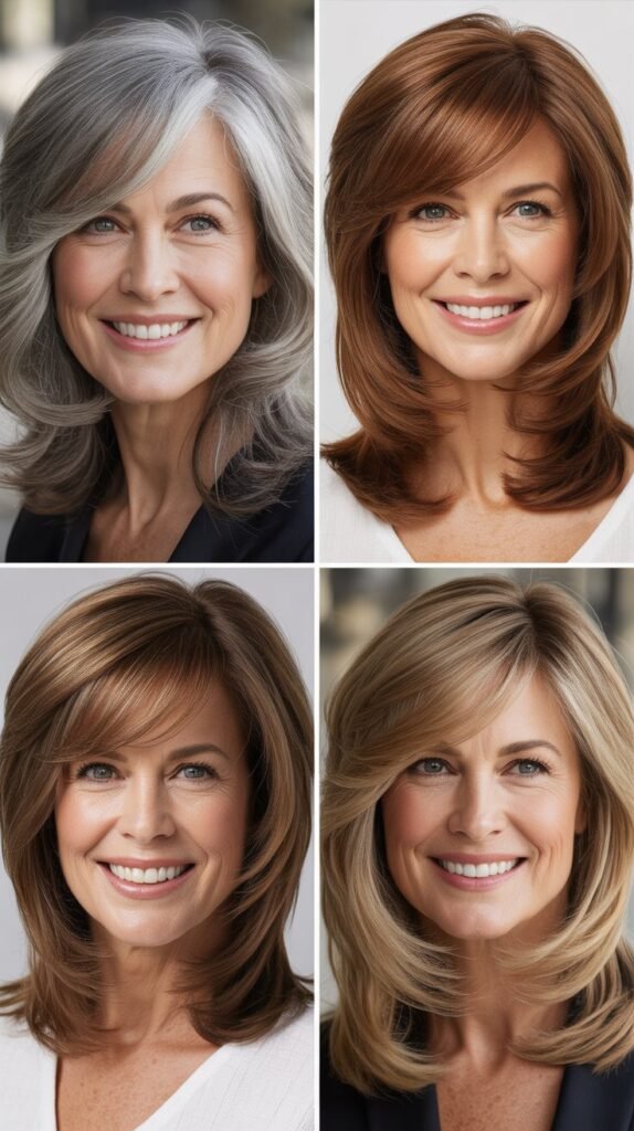 Deep Side-Swept Bangs with Angular Layers