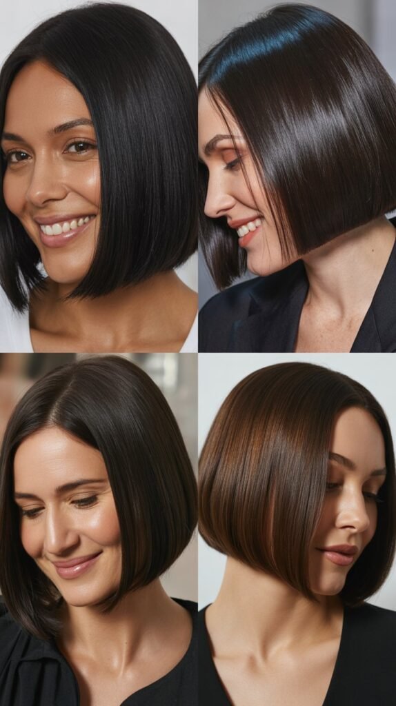 Sleek Straight Bob with Glossy Finish
