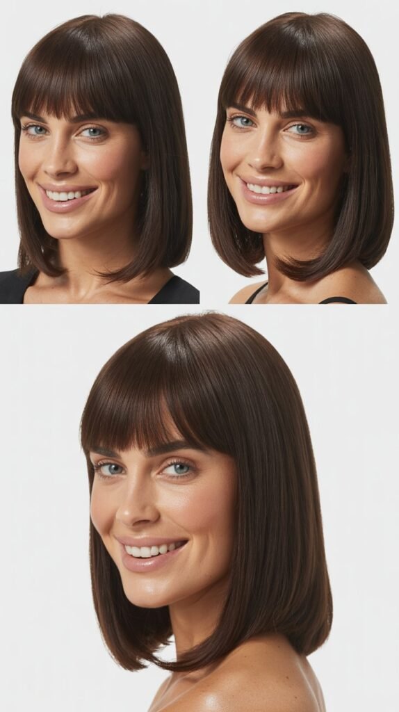 Sleek Midi With Blunt Baby Bangs