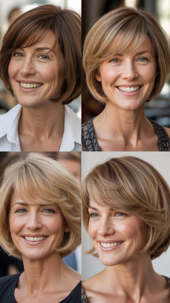 Soft A-Line Bob with Sweeping Bangs