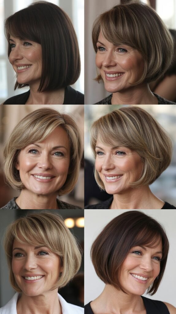 Inverted Bob with Angled Fringe