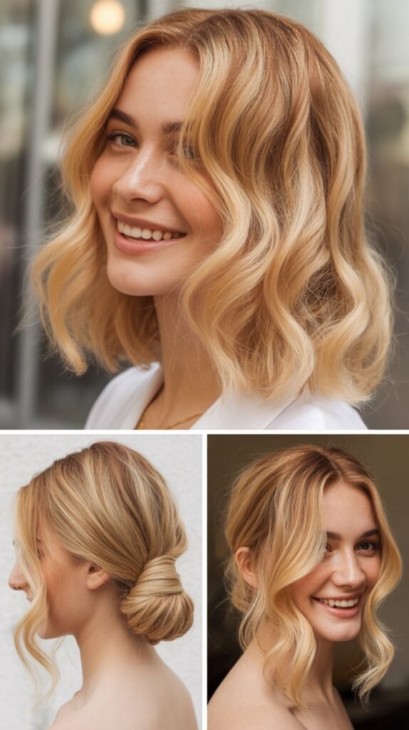 Peachy Blonde Warm Money Piece