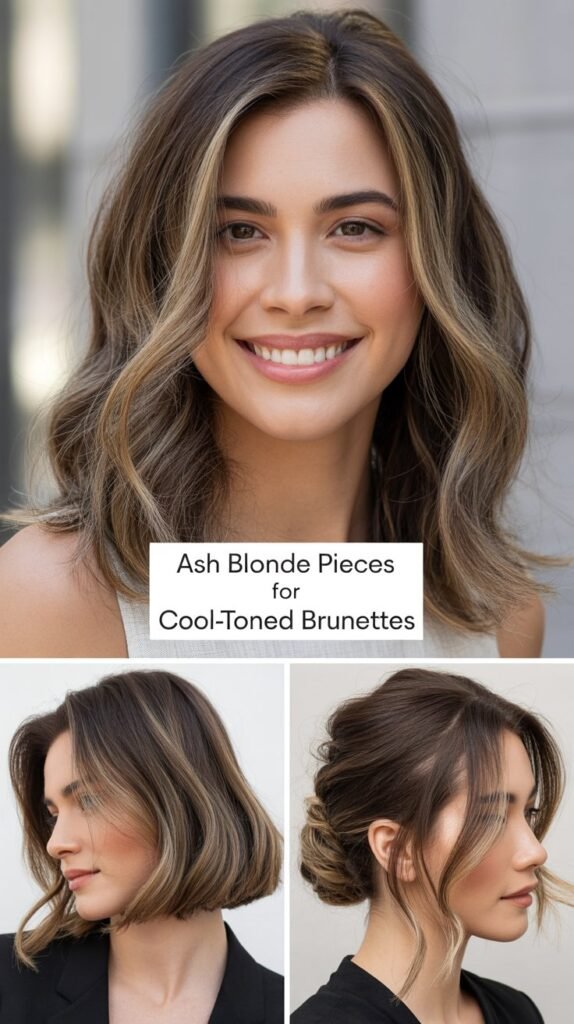 Ash Blonde Pieces for Cool-Toned Brunettes