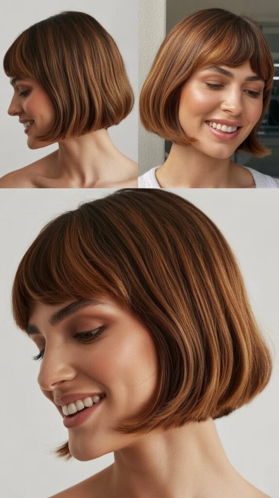 Graduated Bob With Curved Bangs