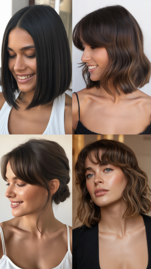 A-Line Angled Bob With Long Graduated Bangs