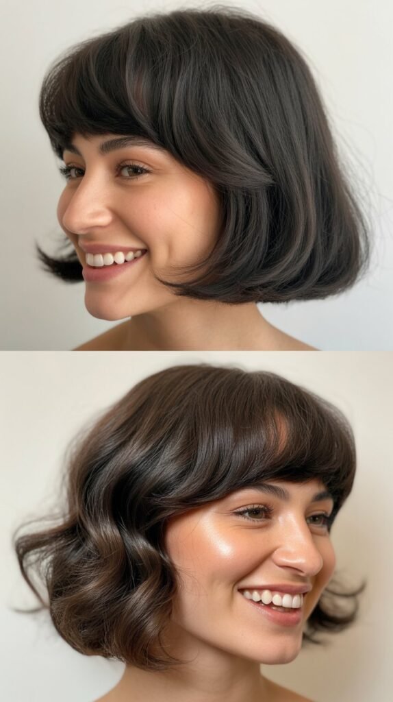 Undercut Bob with Long Top Bangs