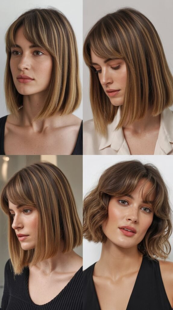 A-Line Layered Bob with Long Side Bangs