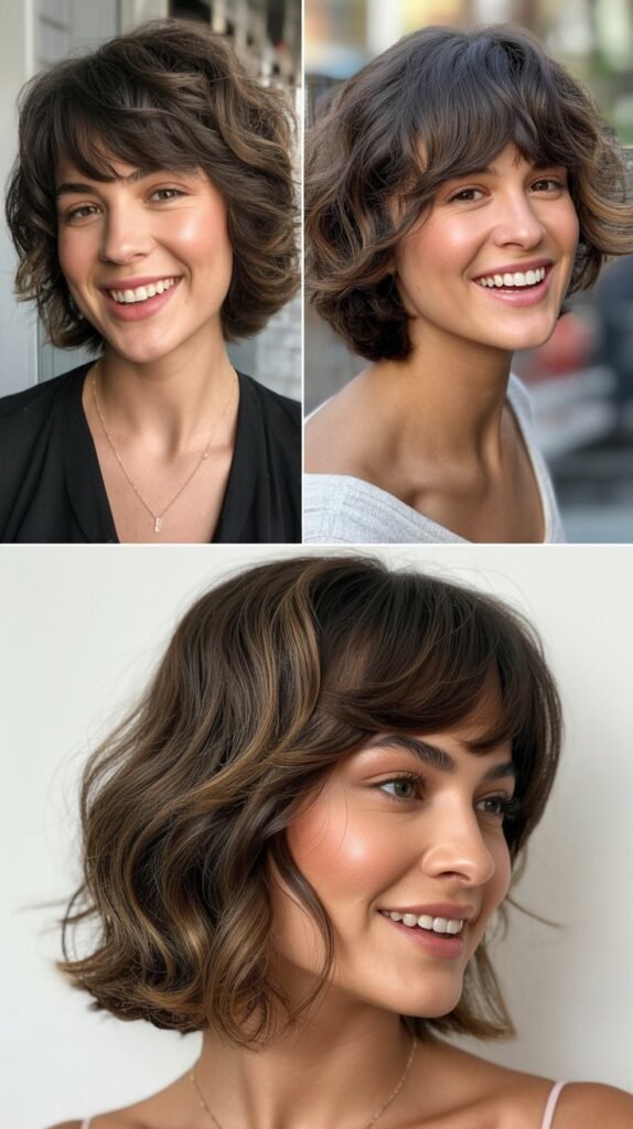 Textured Lob with Piecey Bangs