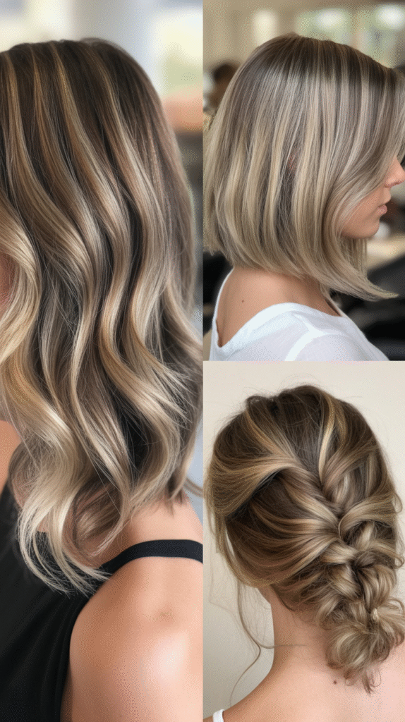 Walnut Brown Lowlights and Caramel Highlights