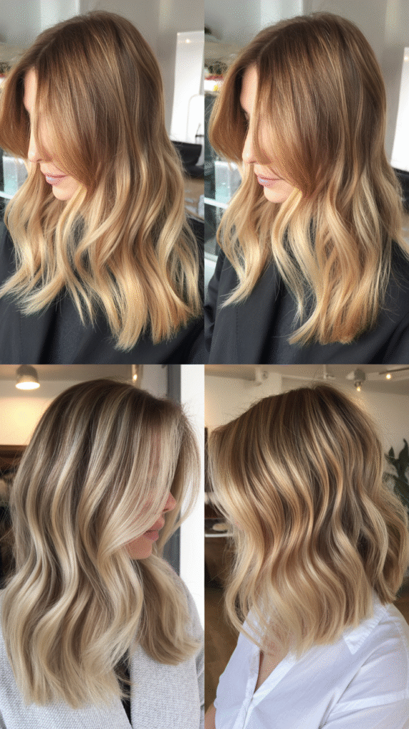 . Honey Balayage With Natural Brown