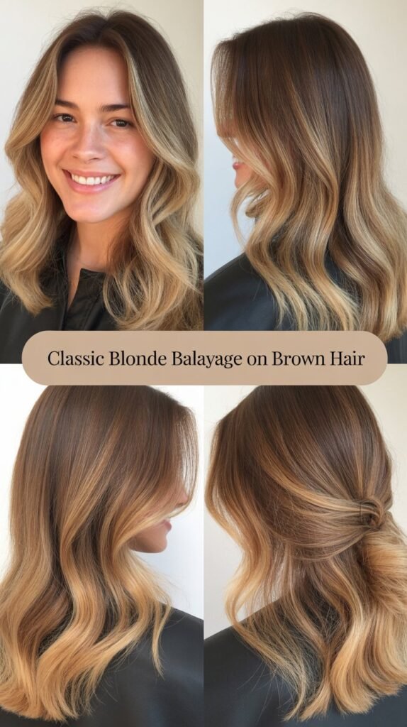 Classic Blonde Balayage on Brown Hair