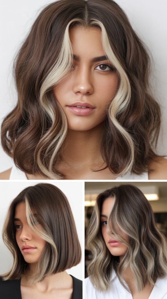 Platinum Money Pieces on Brunette Base