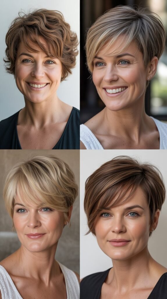  Asymmetric Pixie with Long Side Bangs