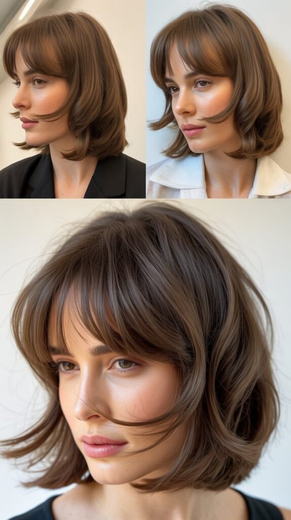 Soft Layered Bob with Feathered Bangs
