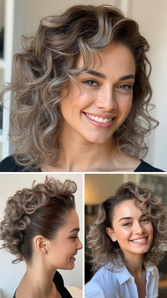 22. Silver Highlights on Natural Brown Curls