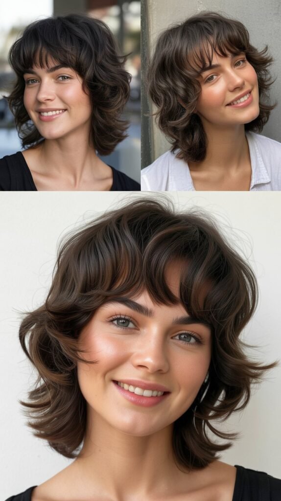  Shaggy Midi With Textured Baby Bangs