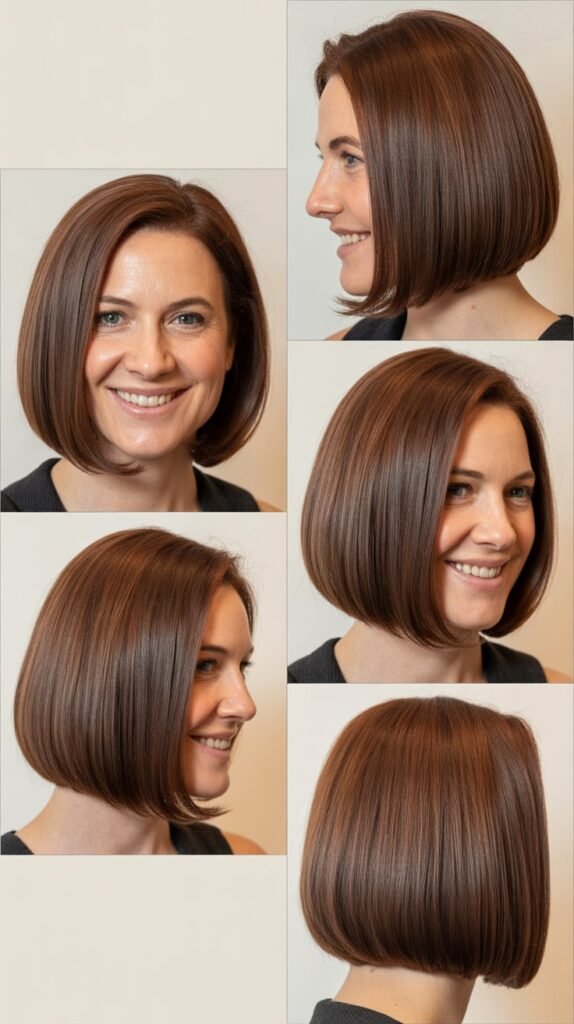 Sleek Bob with Middle Part