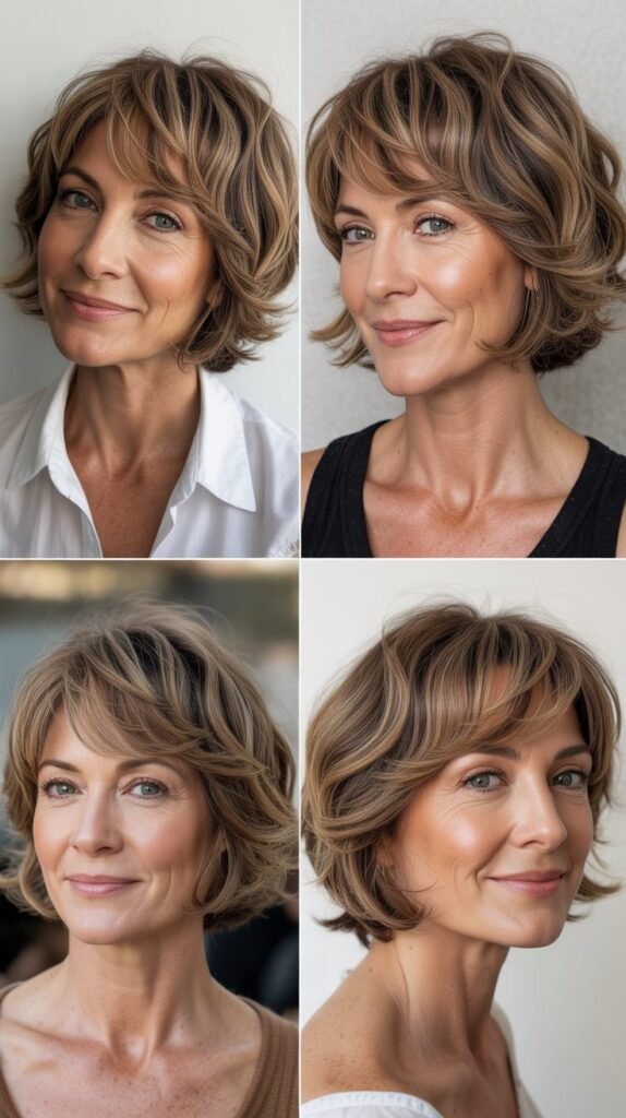 Choppy Lob with Texturized Fringe