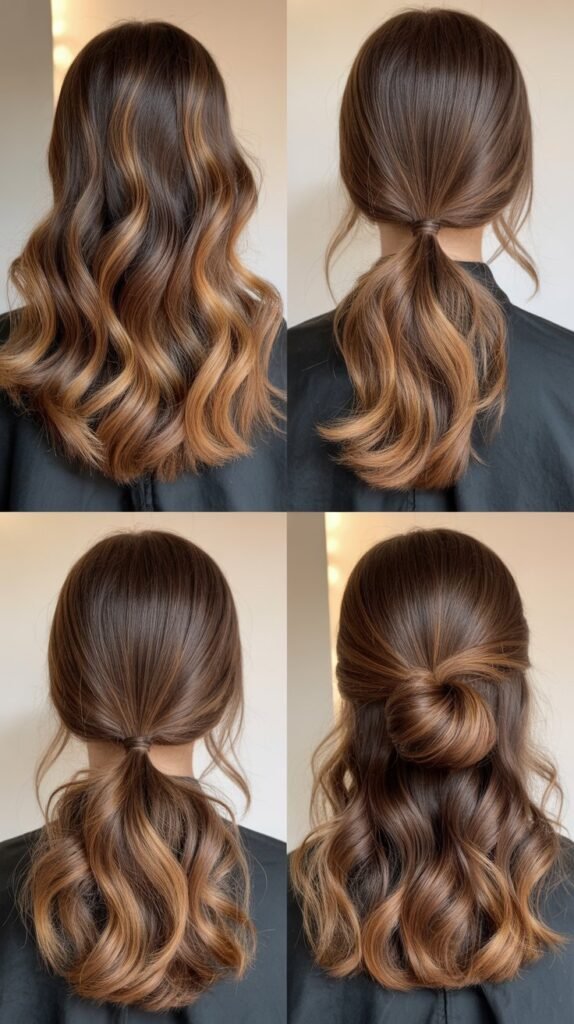 Caramel Highlights on Ash Brown Hair