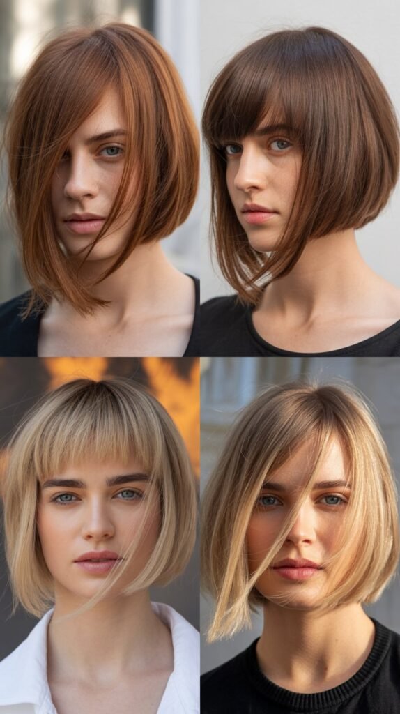 Asymmetrical Bob with Long Diagonal Fringe
