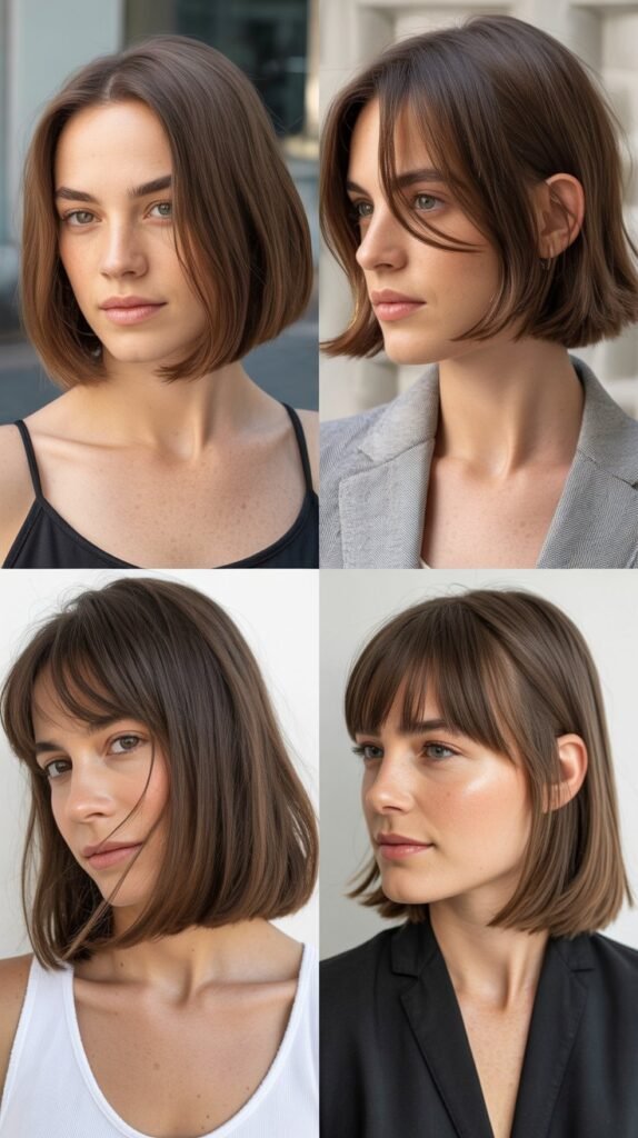Sleek Bob With Side-Swept Bangs