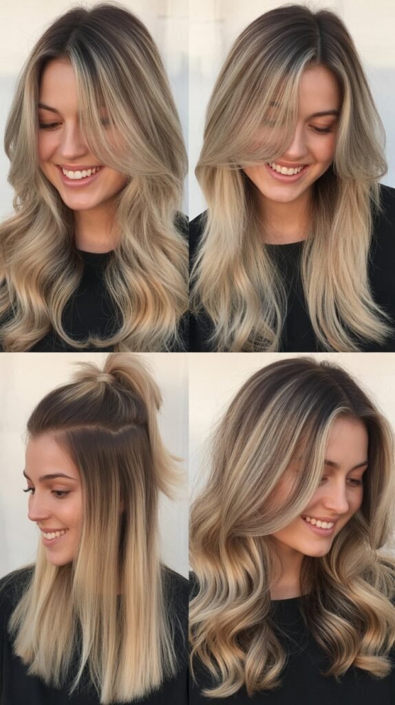 Caramel Ombre With Dark Roots