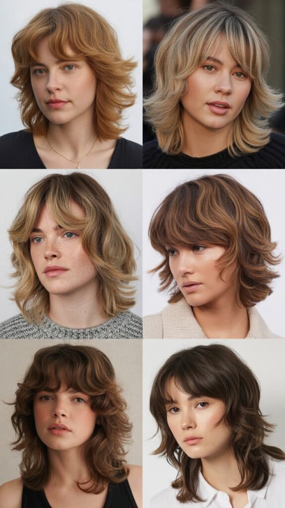 Layered Shag with Wispy Curtain Bangs