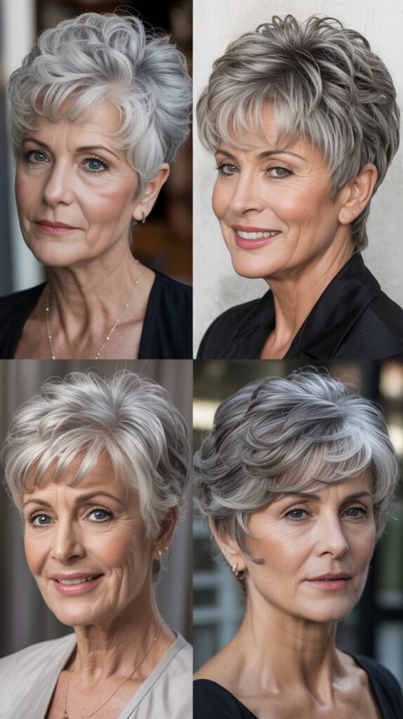 2. The Voluminous Pixie Cut with Feathered Crown