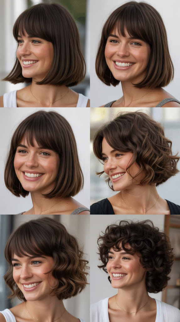 Precision Angled Bob With Long Side-Parted Bangs