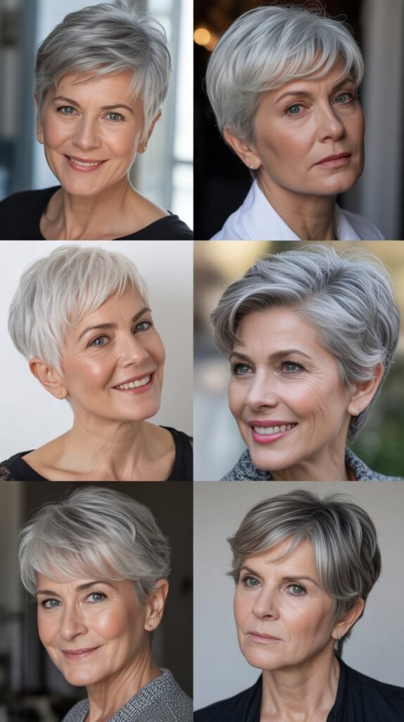 7. Sleek Silver Pixie