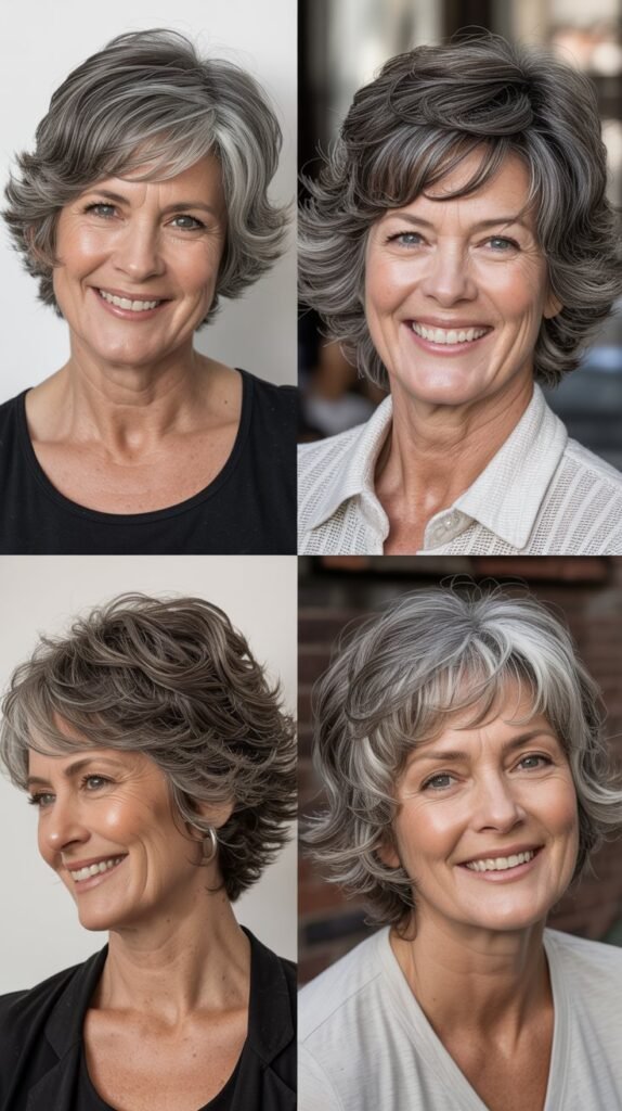 Textured Gray Shag Cut