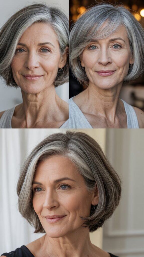  Asymmetrical Gray Bob