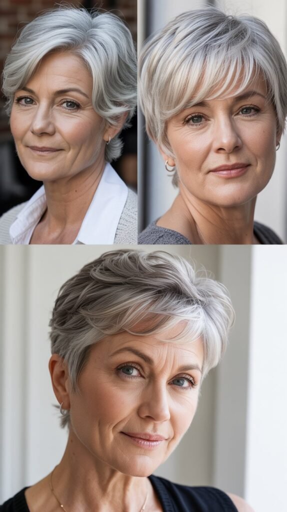 The Classic Silver Pixie Cut