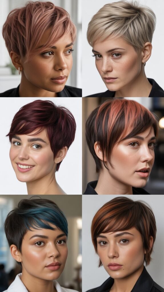 24. Pixie with Colored Highlights