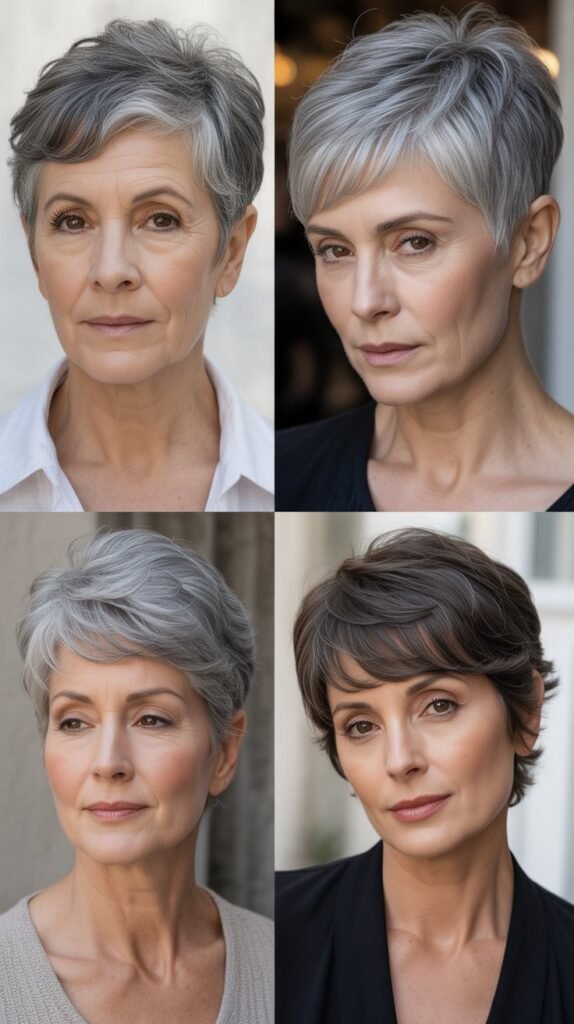 Classic Tapered Gray Pixie