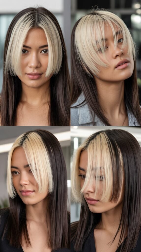 Money Piece Front Layers With Dark Straight Back