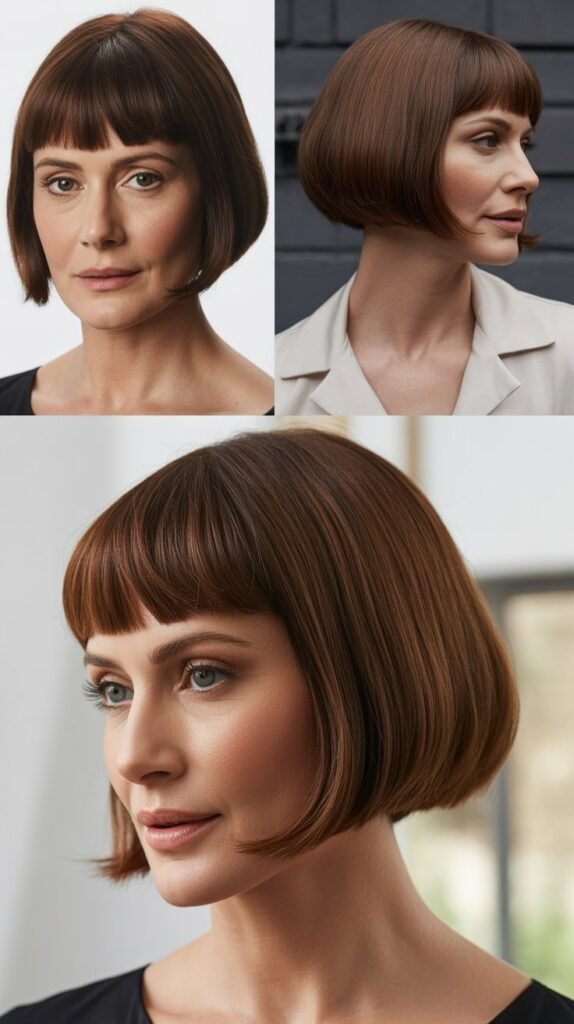 Baby Bangs with Chin-Length Bob