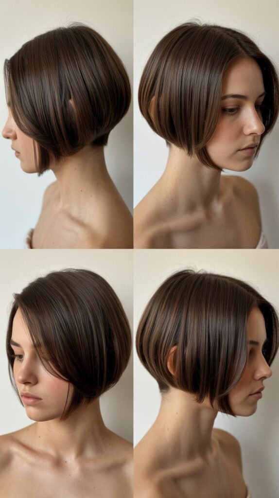 Side-Swept Bangs with Angled Bob