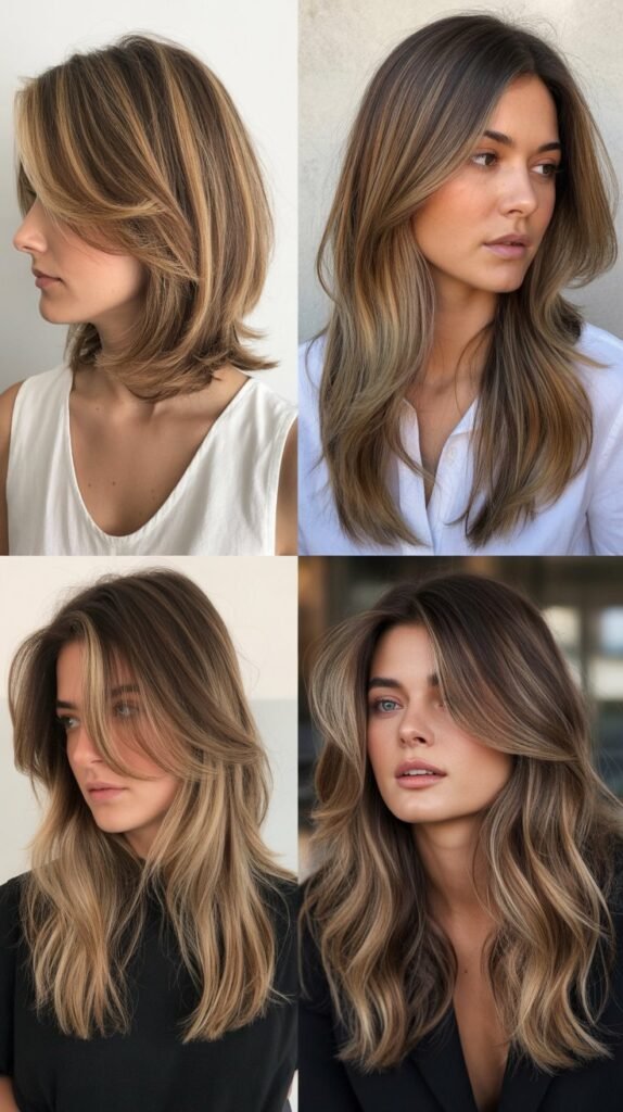 Layered Cut with Balayage Placement