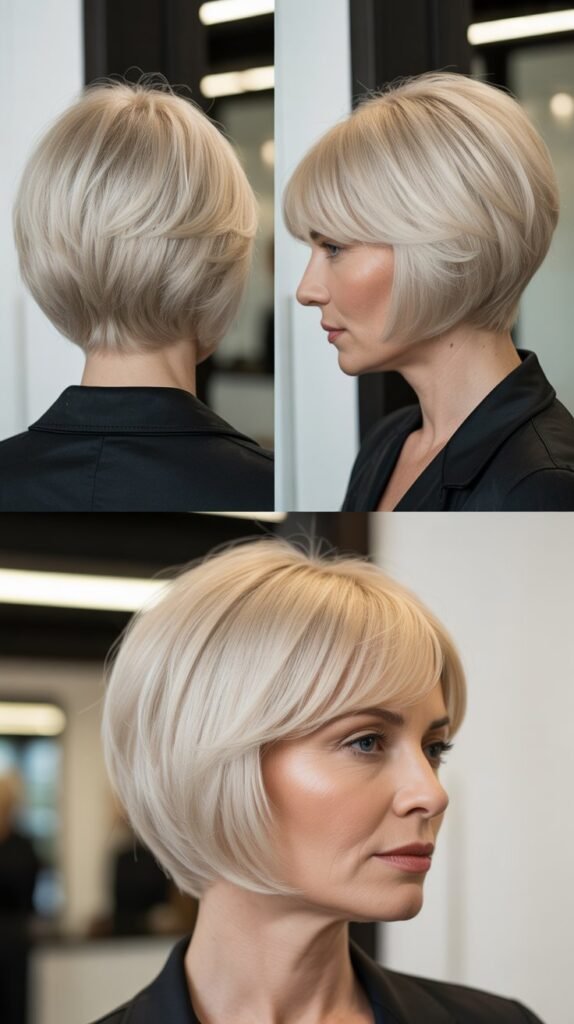 Graduated Bob with Angled Bangs