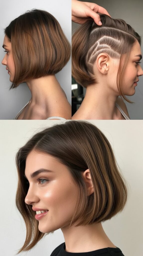 Long Bob With Soft Undercutting And Front Layers