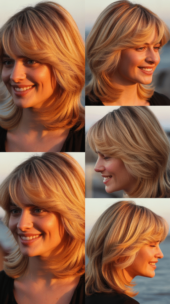 0. Graduated Layers with Arched Curtain Bangs