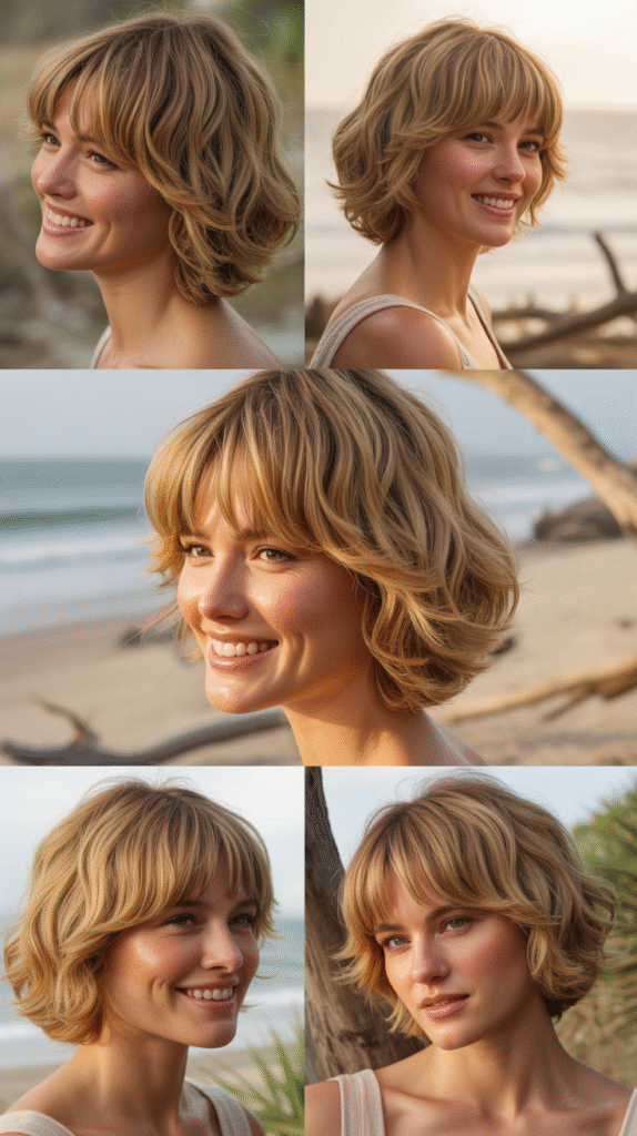 Layered Bob with Side-Swept Curtain Bangs