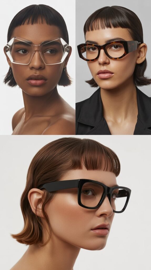 Baby Bangs with Sleek Medium Hair