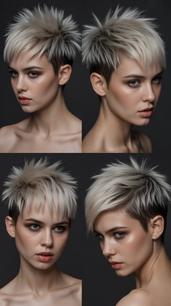  Spiky Pixie With Platinum Highlights