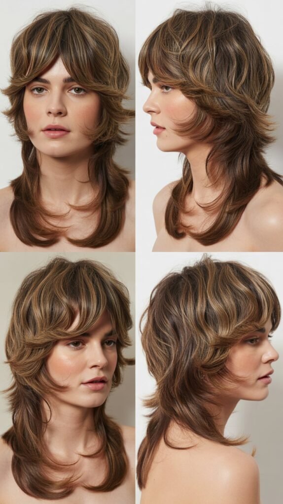 . Layered Shag with Curtain Bangs