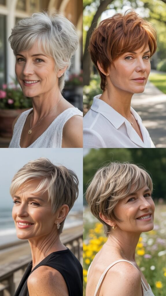 Feathered Bangs with Pixie Cut